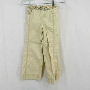 Cream Pants Rainbow Stitching Tie Waist Girls 6X